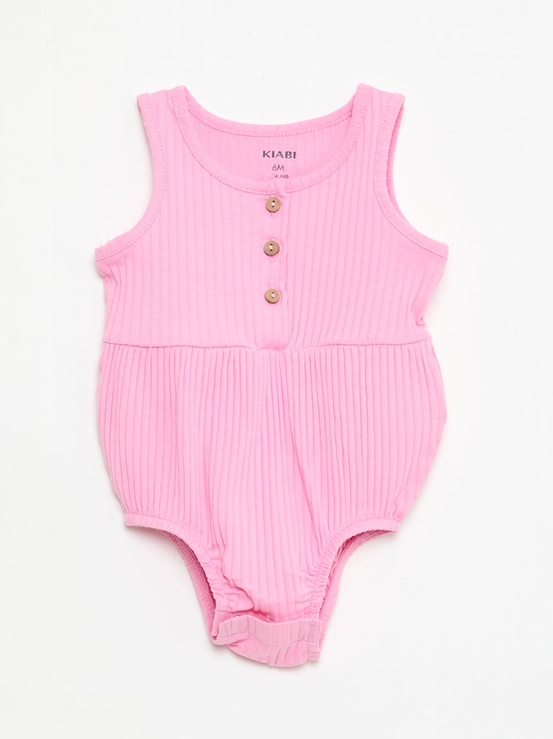 Set van 2 mouwloze rompers Rose - Kiabi