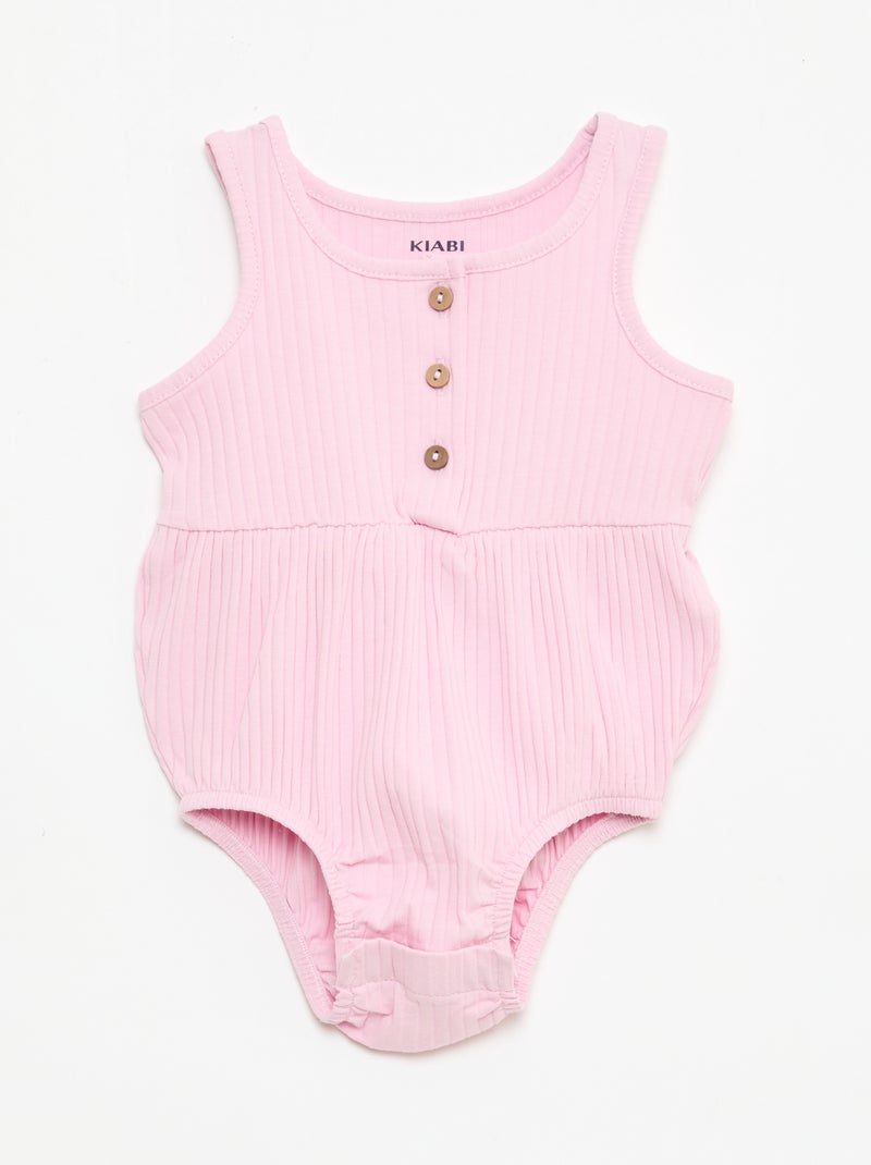 Set van 2 mouwloze rompers Rose - Kiabi