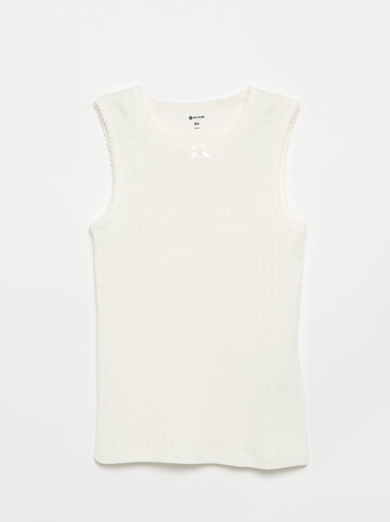 Set van 2 mouwloze shirts van pointelletricot Bruin - Kiabi