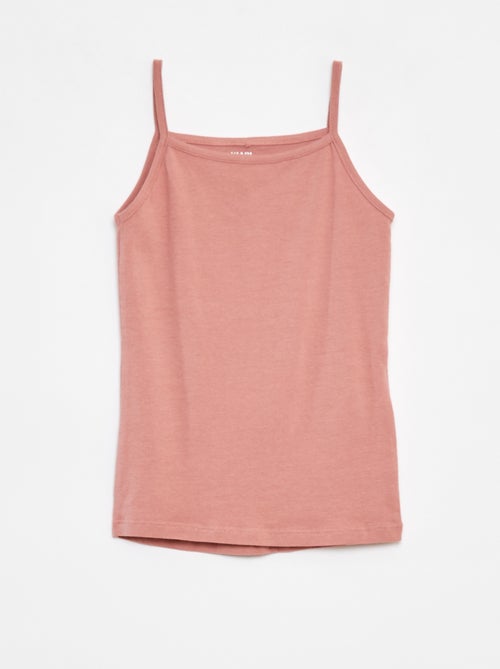 Set van 2 mouwloze tops van stretchkatoen - Kiabi