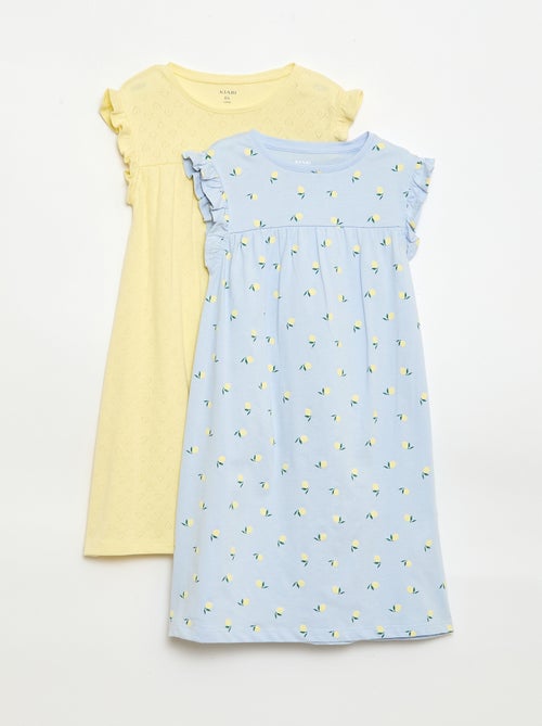 Set van 2 nachthemden met korte mouwen - Kiabi