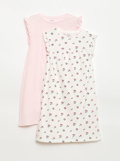 Set van 2 nachthemden met korte mouwen - Kiabi