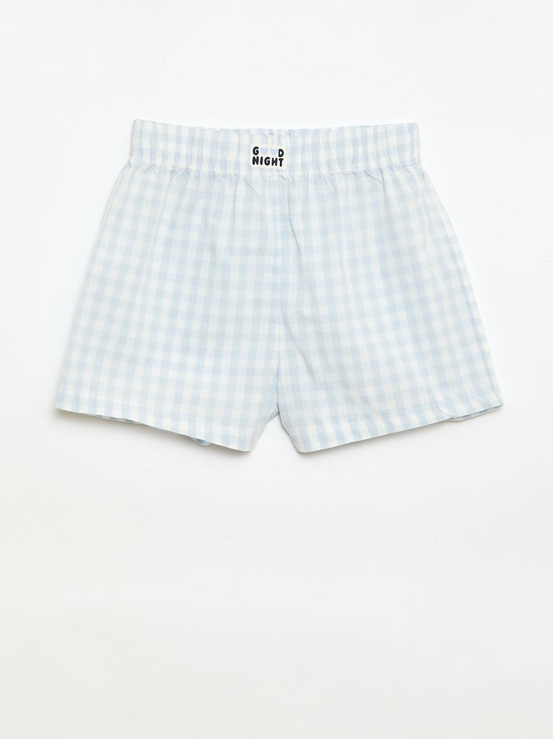 Set van 2 nachtshorts van katoenpopeline Blauw - Kiabi