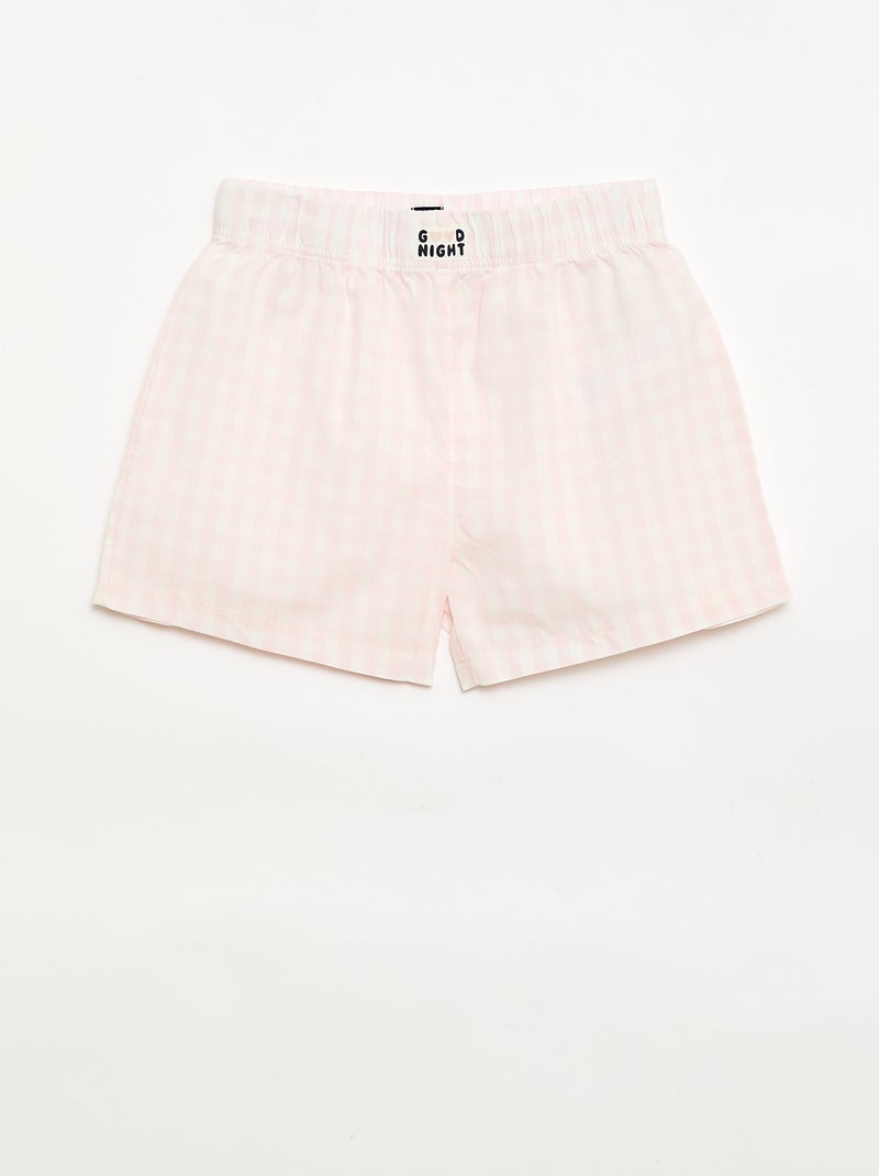 Set van 2 nachtshorts van katoenpopeline Rose - Kiabi