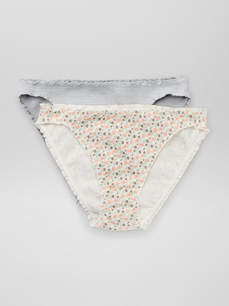 Set van 2 onderbroekjes in bloomermodel grijs - Kiabi