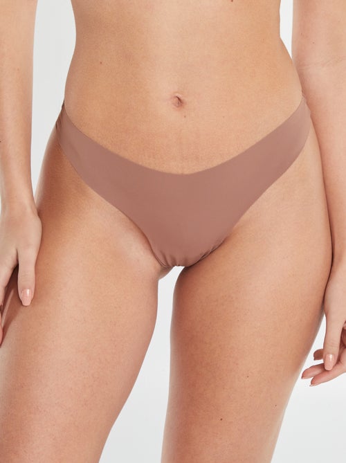 Set van 2 onzichtbare tangaslips in microvezel - Kiabi