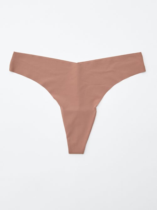 Set van 2 onzichtbare tangaslips in microvezel - Kiabi