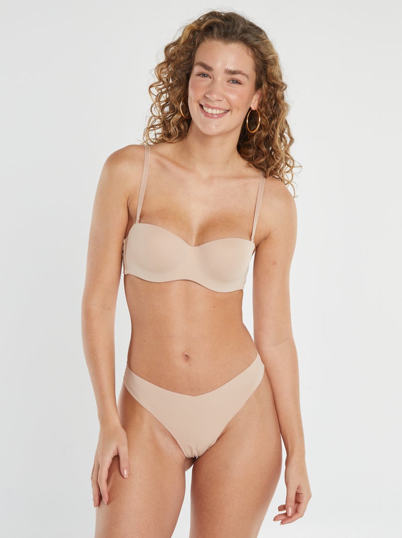 Set van 2 onzichtbare tangaslips in microvezel ROSE - Kiabi