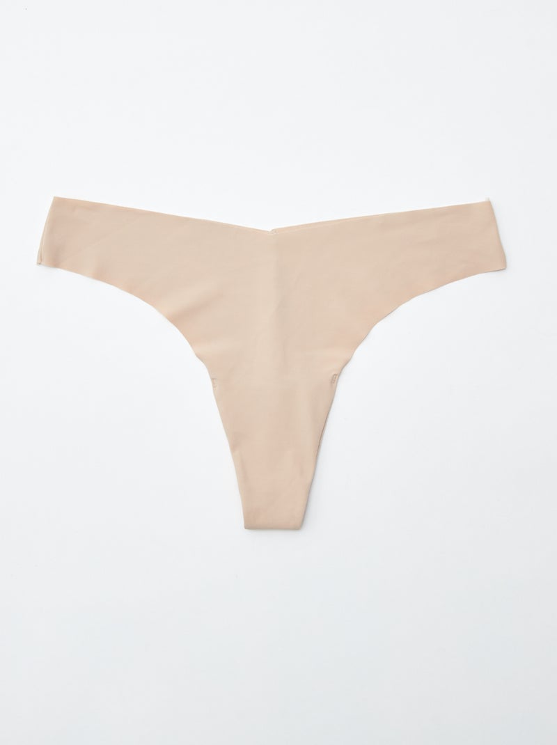 Set van 2 onzichtbare tangaslips in microvezel ROSE - Kiabi