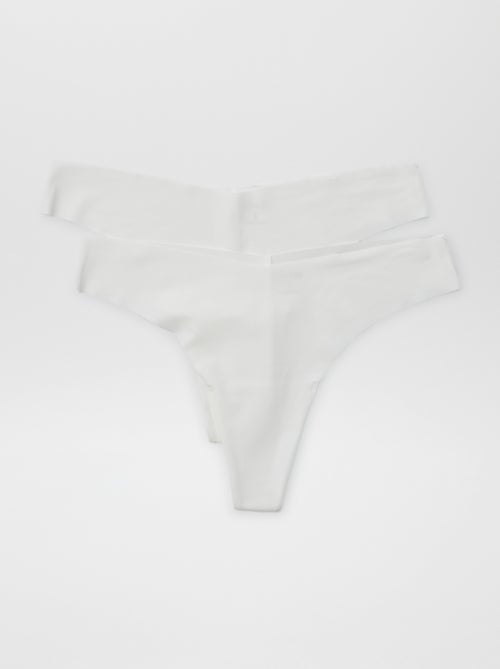 Set van 2 onzichtbare tangaslips in microvezel - Kiabi