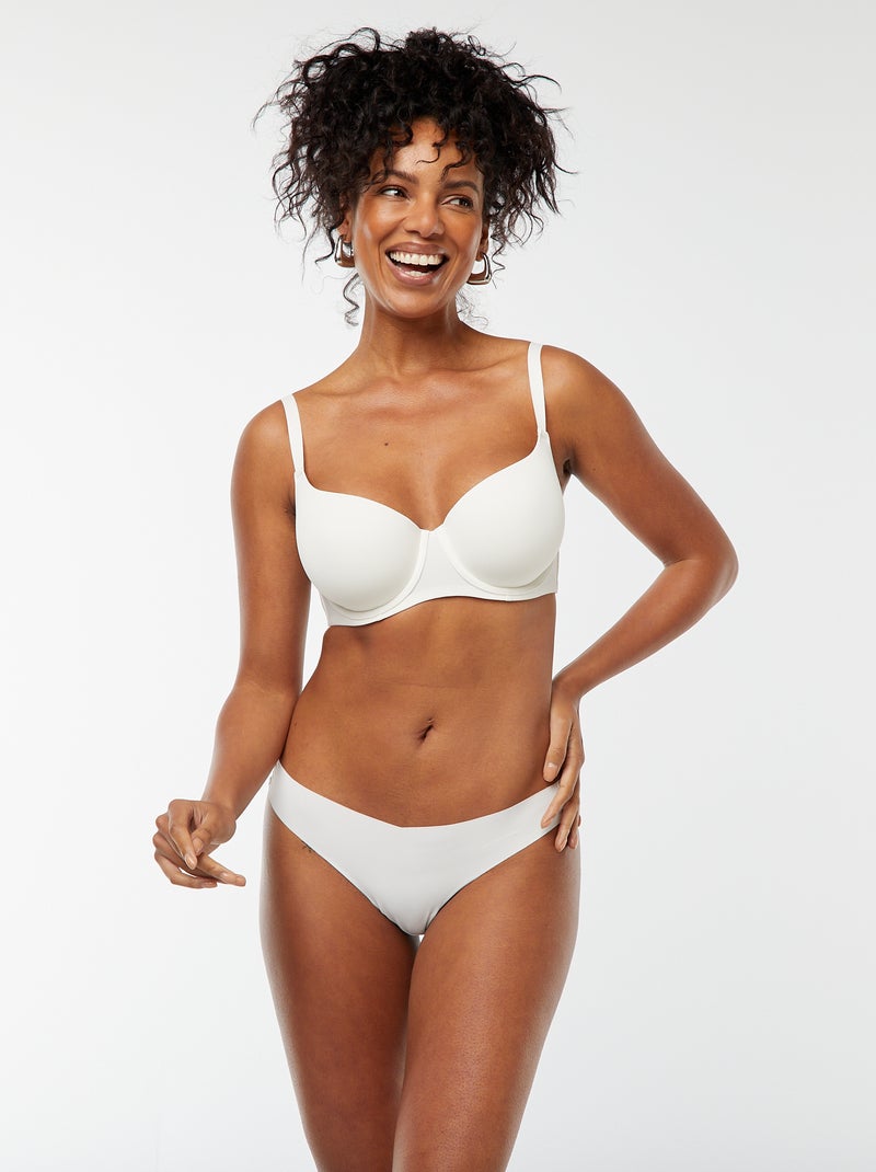 Set van 2 onzichtbare tangaslips in microvezel WIT - Kiabi
