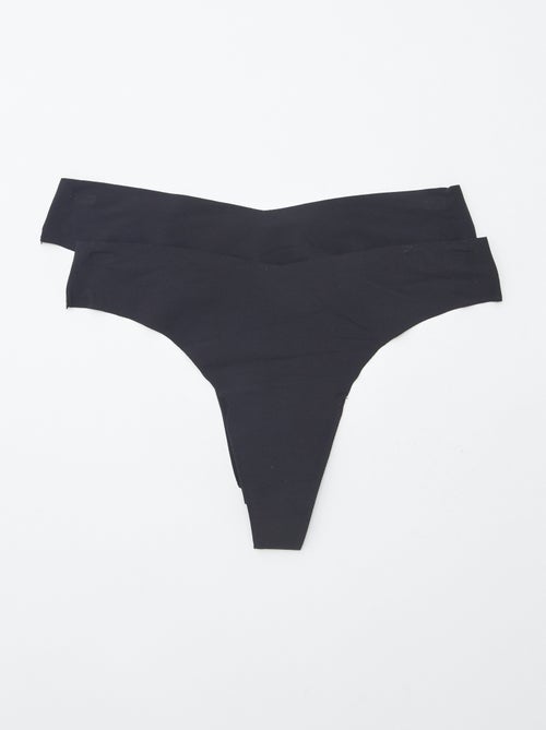 Set van 2 onzichtbare tangaslips in microvezel - Kiabi