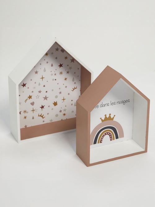 Set van 2 opbergrekjes in de vorm van huisjes - Kiabi