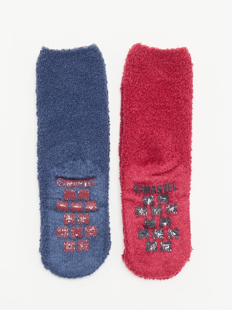 Set van 2 paar antislip sokken 'Marvel' 'Spider-Man' Blauw - Kiabi