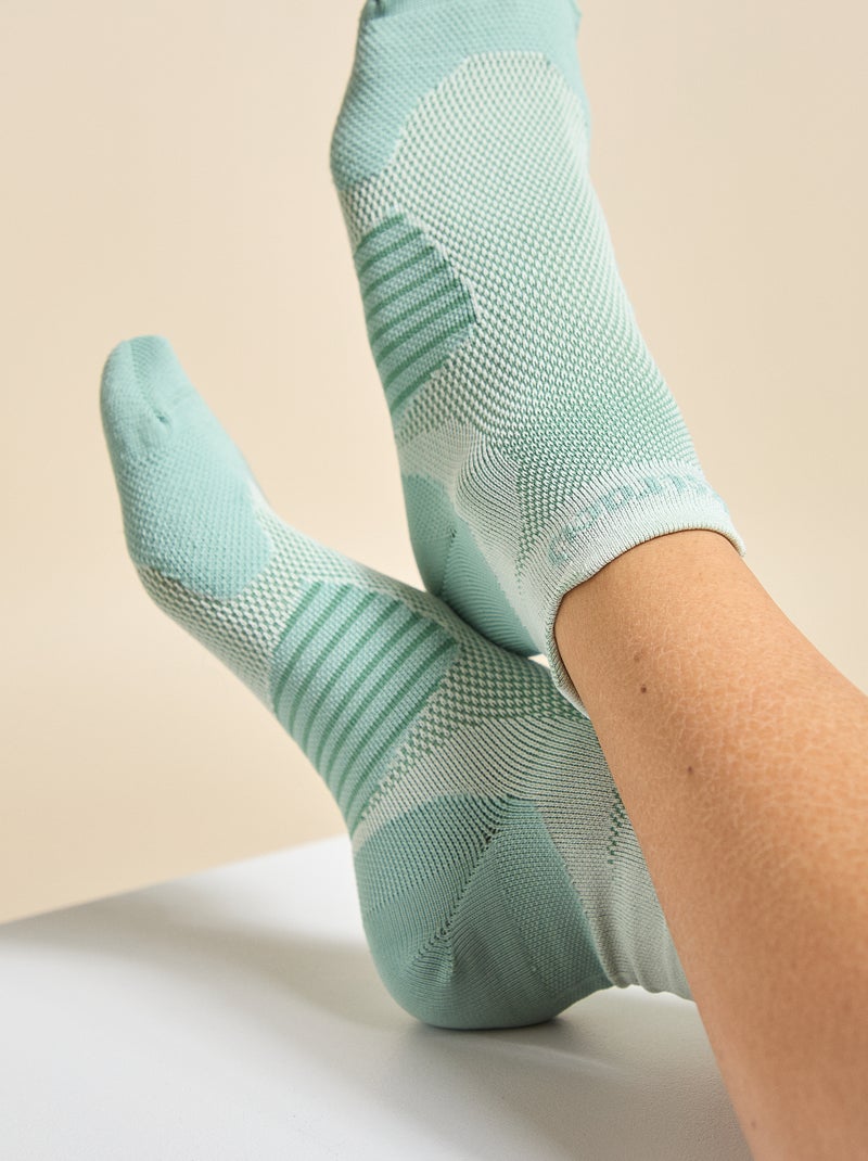 Set van 2 paar (ekstract) compressiekousen Groen - Kiabi