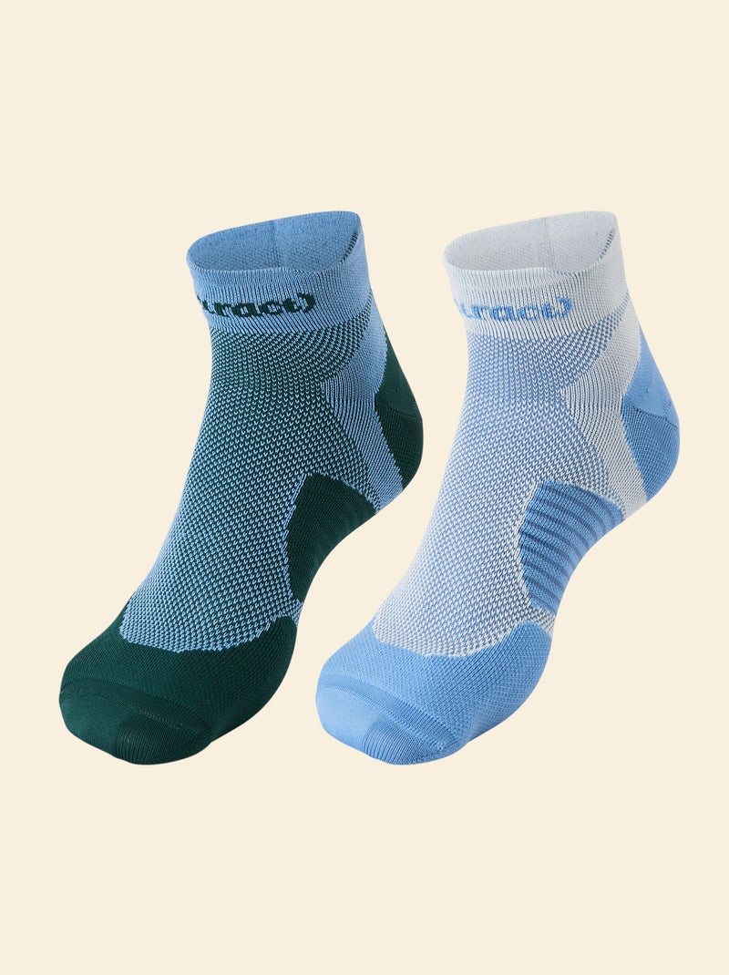 Set van 2 paar (ekstract) compressiekousen van katoen Blauw - Kiabi