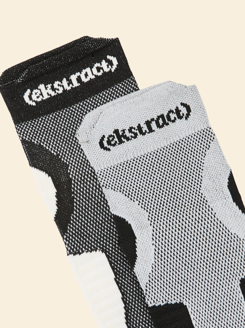 Set van 2 paar (ekstract) compressiekousen van katoen Zwart - Kiabi