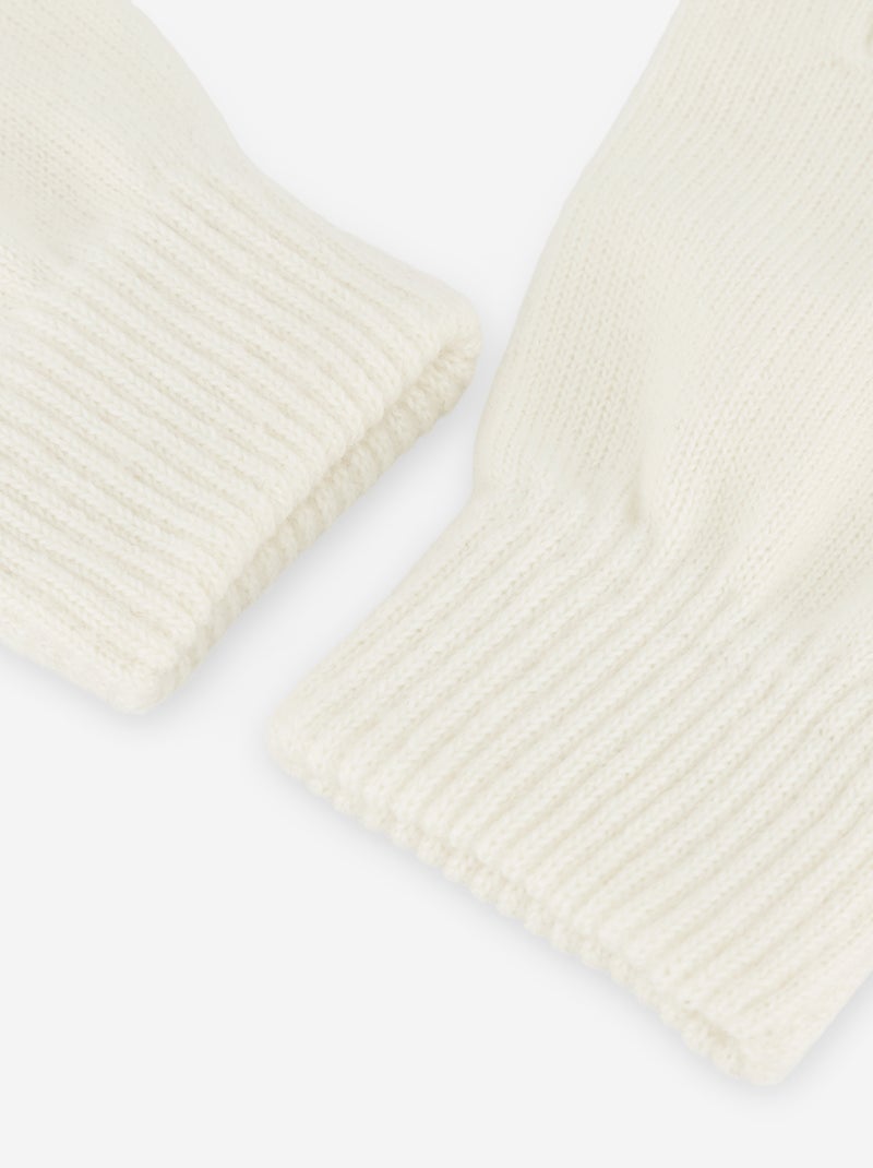 Set van 2 paar gebreide handschoenen Biege - Kiabi