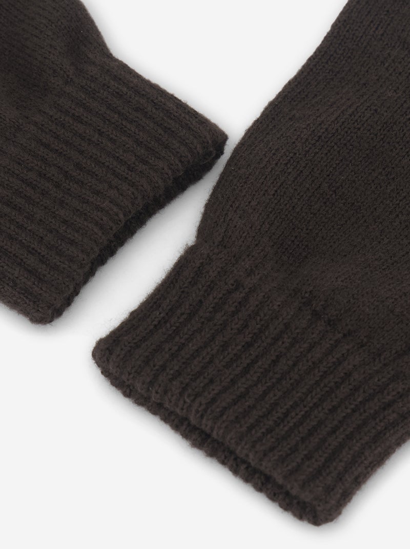 Set van 2 paar gebreide handschoenen Bruin - Kiabi