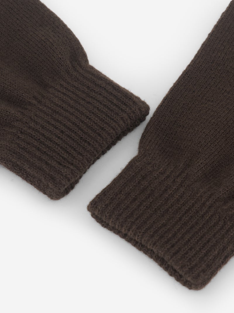 Set van 2 paar gebreide handschoenen Bruin - Kiabi