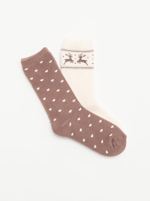 Set van 2 paar gevoerde sokken - Kiabi Set van 2 paar gevoerde sokken - Kiabi