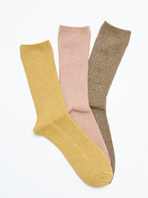 Set van 2 paar glitterende enkelsokken - Kiabi