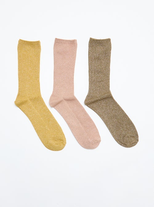 Set van 2 paar glitterende enkelsokken - Kiabi
