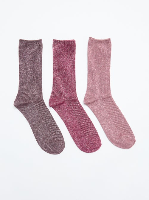 Set van 2 paar glitterende enkelsokken - Kiabi
