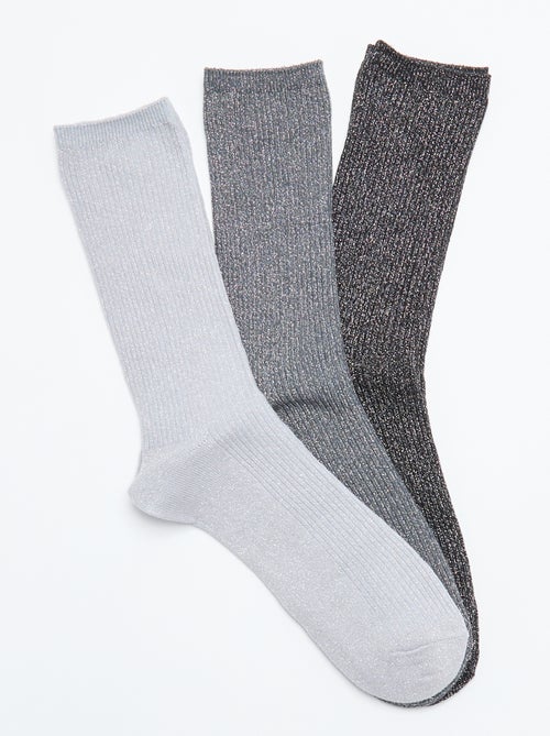 Set van 2 paar glitterende enkelsokken - Kiabi
