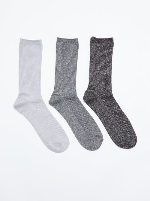 Set van 2 paar glitterende enkelsokken - Kiabi