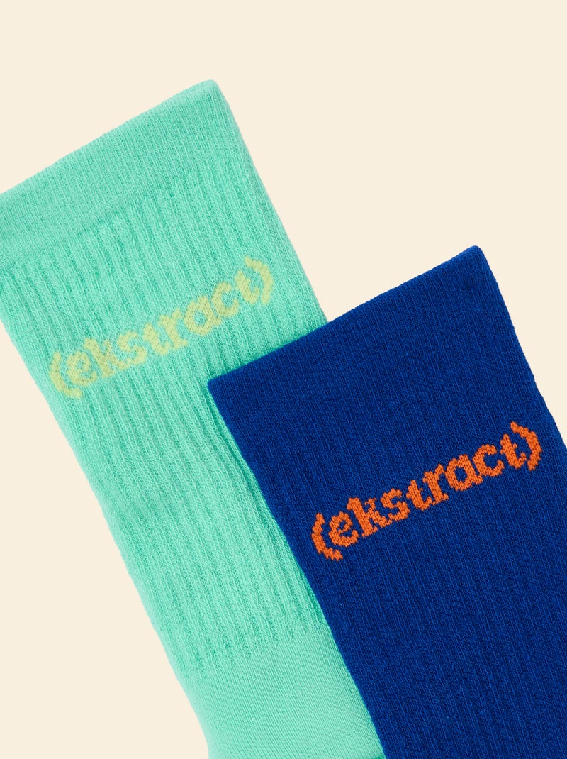 Set van 2 paar hoge antislip sokken - (ekstract) Groen - Kiabi