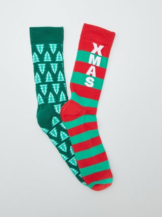 Set van 2 paar kerstsokken