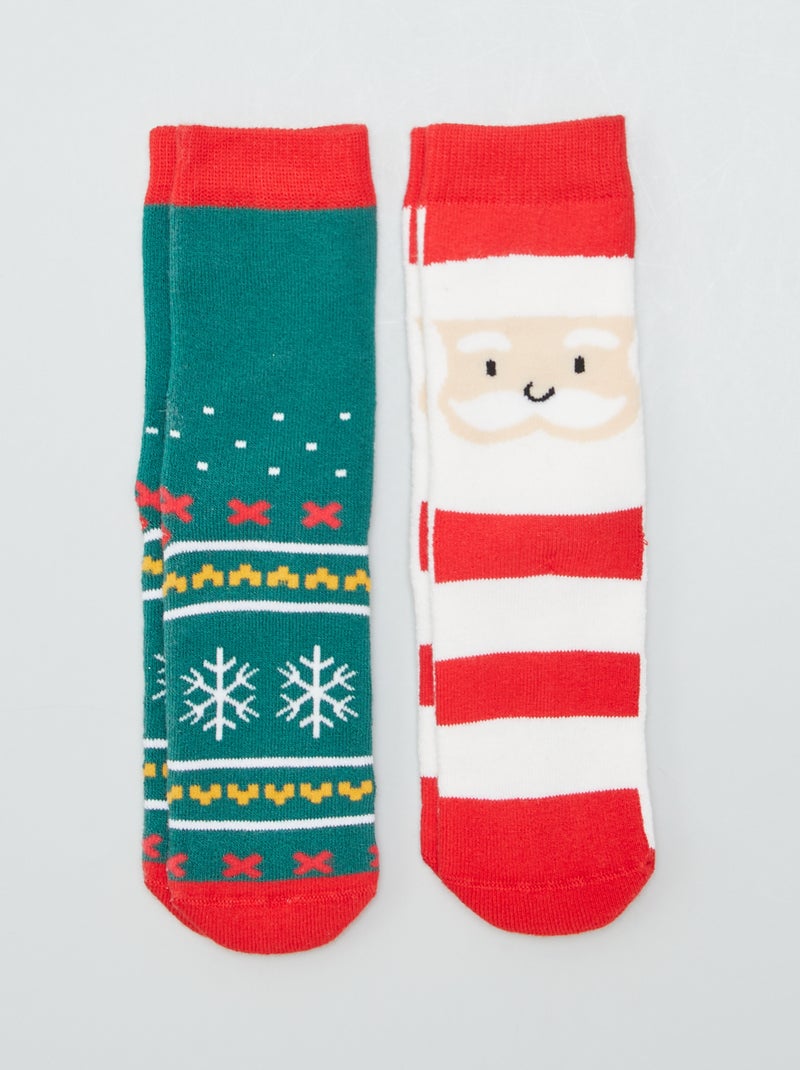 Set van 2 paar kerstsokken ROOD - Kiabi