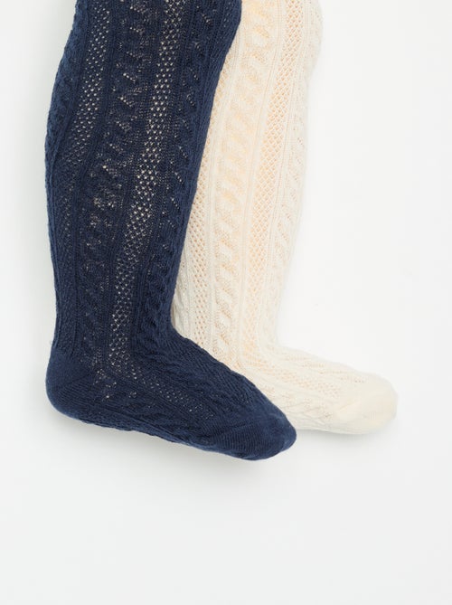 Set van 2 paar panty's met fantasiebreisel - Kiabi