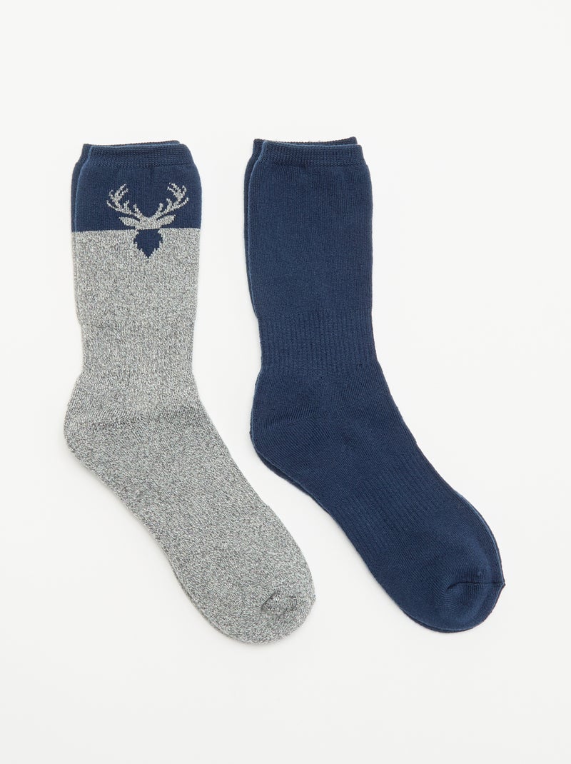 Set van 2 paar thermosokken Donkerblauw - Kiabi