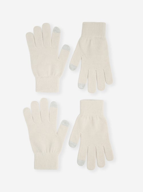 Set van 2 paar touchscreenhandschoenen - Kiabi Set van 2 paar touchscreenhandschoenen - Kiabi