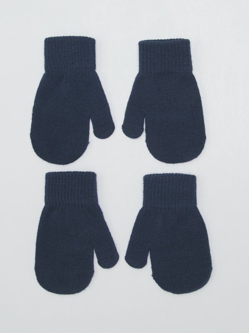 Set van 2 paar wanten BLAUW - Kiabi