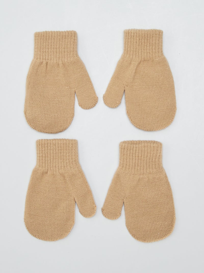 Set van 2 paar wanten BRUIN - Kiabi