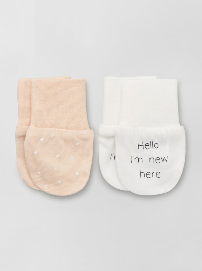 Set van 2 paar wanten roze - Kiabi