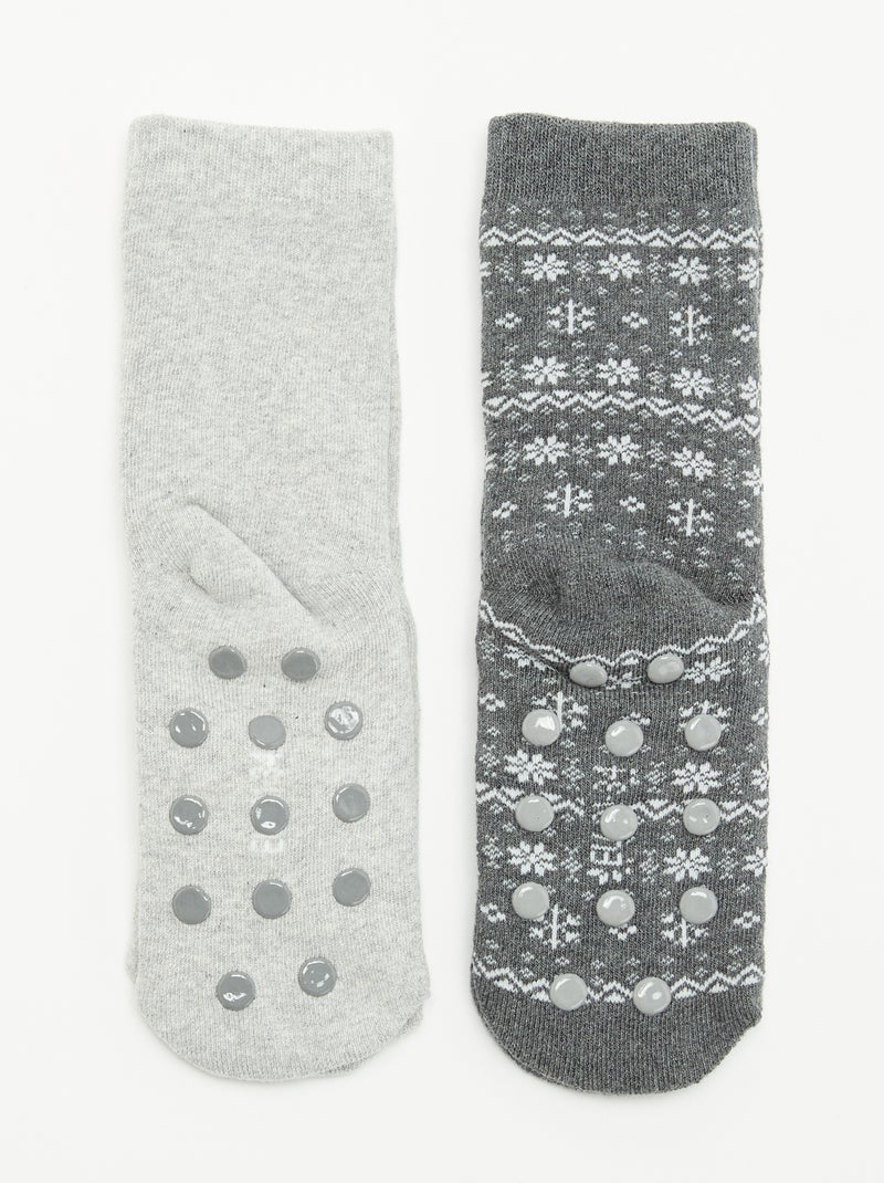 Set van 2 paar warme sokken - Kerst Grijs - Kiabi