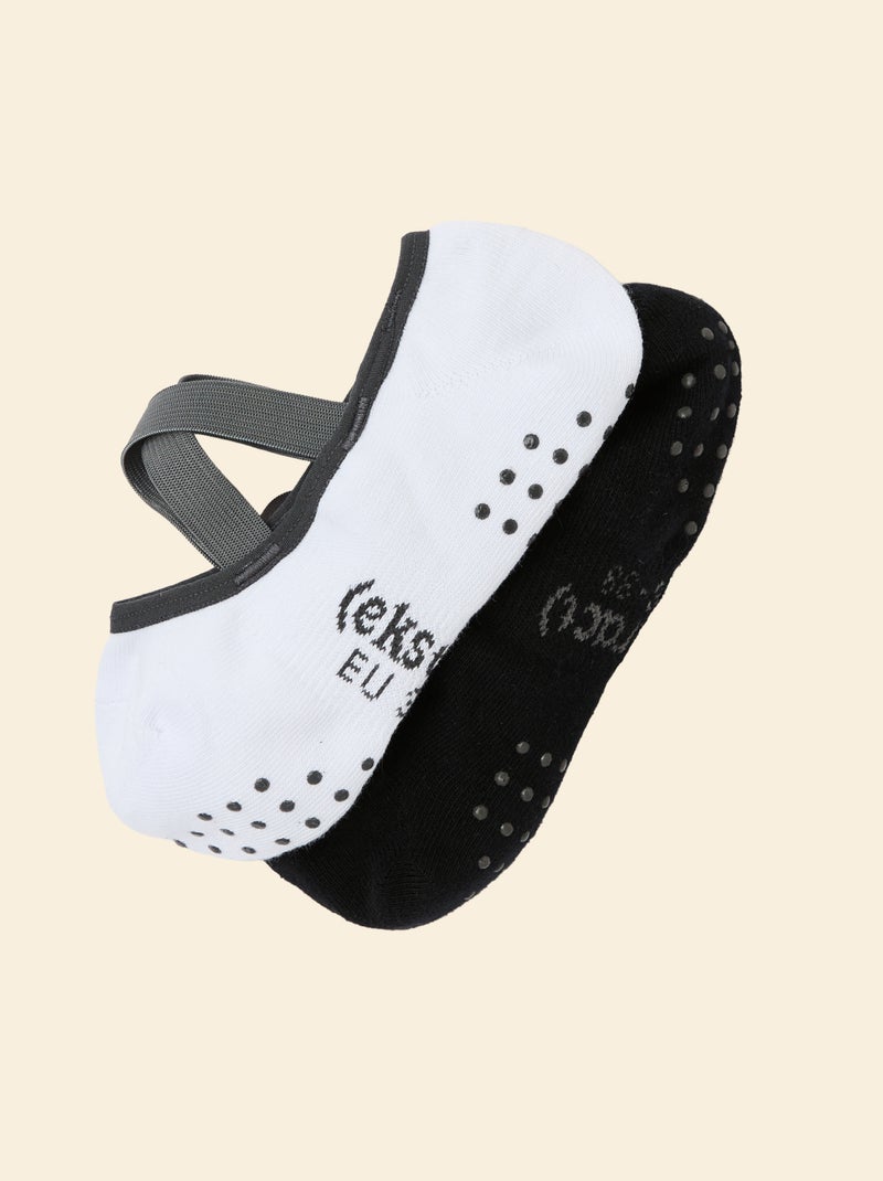 Set van 2 paar yoga sokjes - (ekstract) Zwart - Kiabi