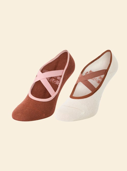 Set van 2 paar yoga sokken (ekstract) van katoen - Kiabi