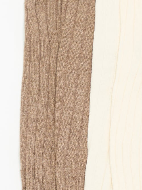 Set van 2 panty's van geribde tricot - Kiabi Set van 2 panty's van geribde tricot - Kiabi