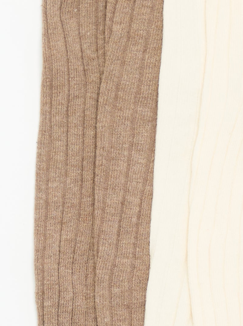 Set van 2 panty's van geribde tricot Bruin - Kiabi