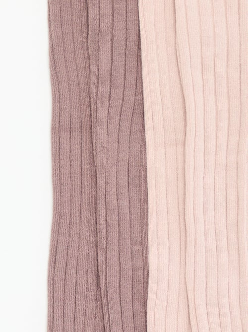 Set van 2 panty's van geribde tricot - Kiabi Set van 2 panty's van geribde tricot - Kiabi