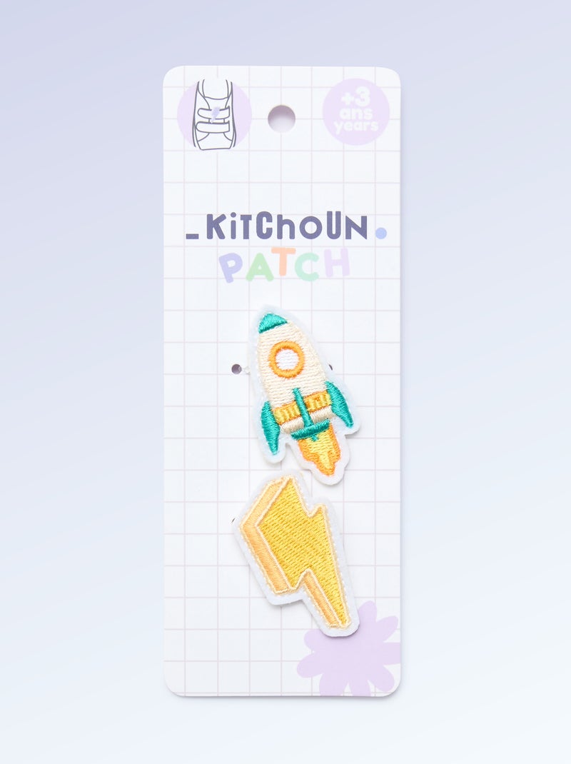 Set van 2 patches om op te schuiven om je 'Kitchoun' sneakers te personaliseren Blauw - Kiabi