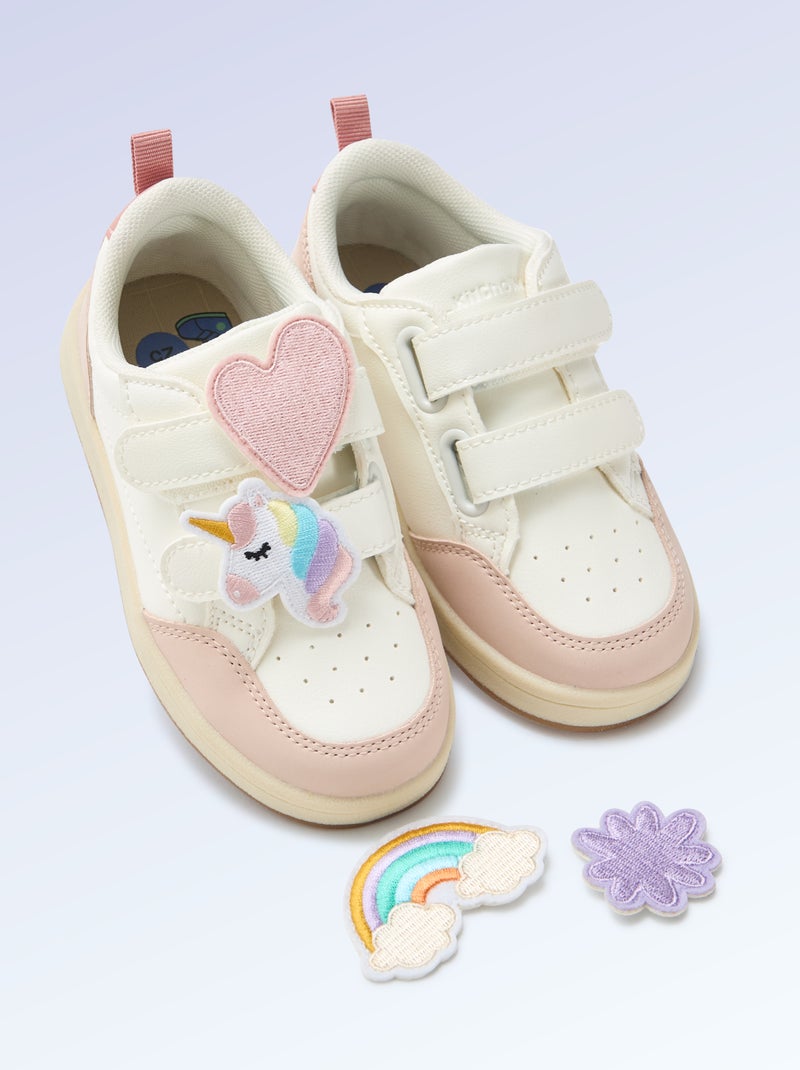 Set van 2 patches om op te schuiven om je 'Kitchoun' sneakers te personaliseren Oranje - Kiabi