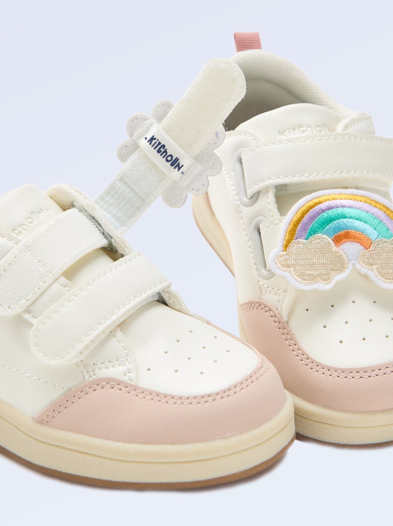 Set van 2 patches om op te schuiven om je sneakers 'Kitchoun' te personaliseren Rose - Kiabi