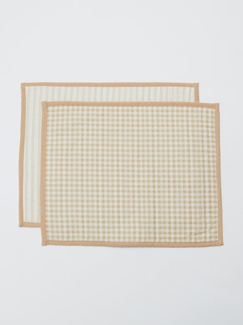 Set van 2 placemats 32 x 40 cm dubbelzijdig bedrukt - Kiabi Home - Kiabi