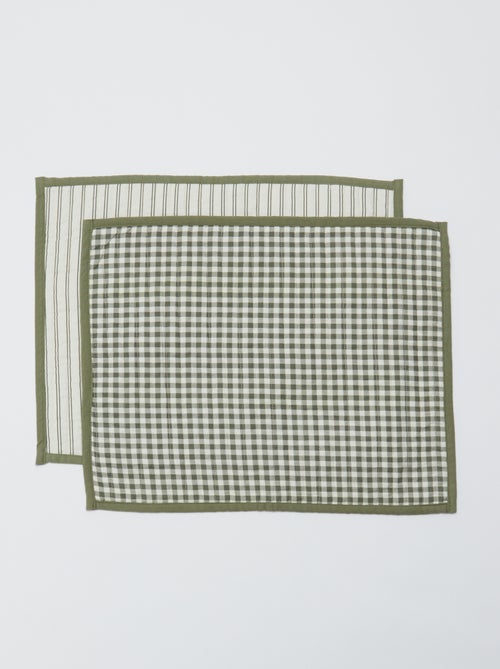 Set van 2 placemats (32x40 cm) dubbelzijdig bedrukt - Kiabi Home - Kiabi Set van 2 placemats (32x40 cm) dubbelzijdig bedrukt - Kiabi Home - Kiabi